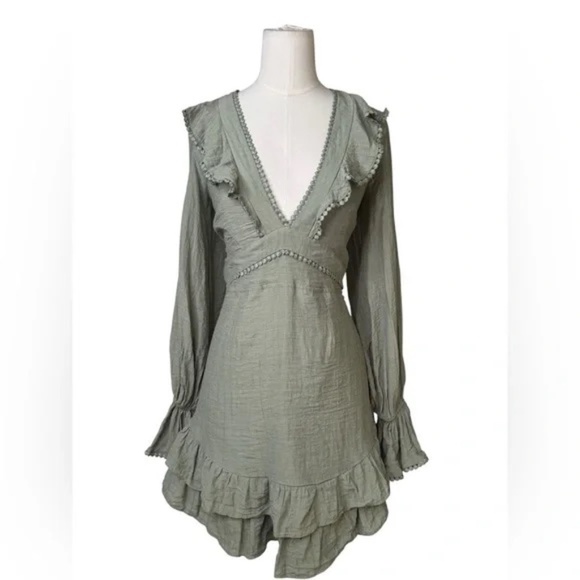 Saints + Secrets Ruffle Long Sleeve Mini Dress - Picture 5 of 7